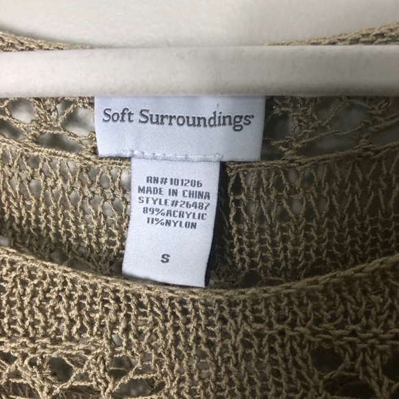 ⛔️SOLD⛔️Soft Surroundings Tan Open Knit Tunic Swea - Picture 6 of 8